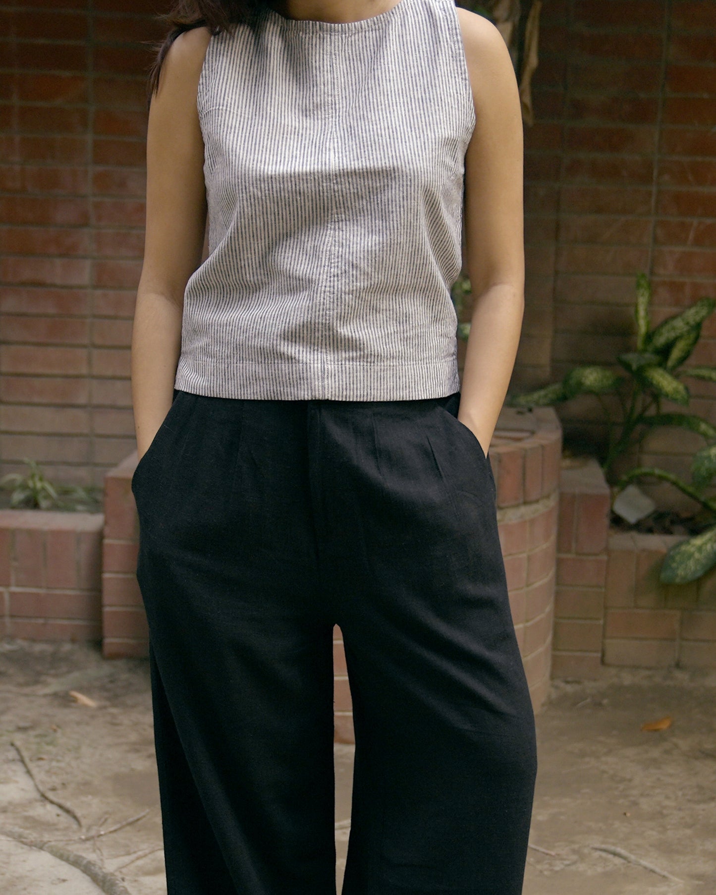 Maya Linen Top - Striped