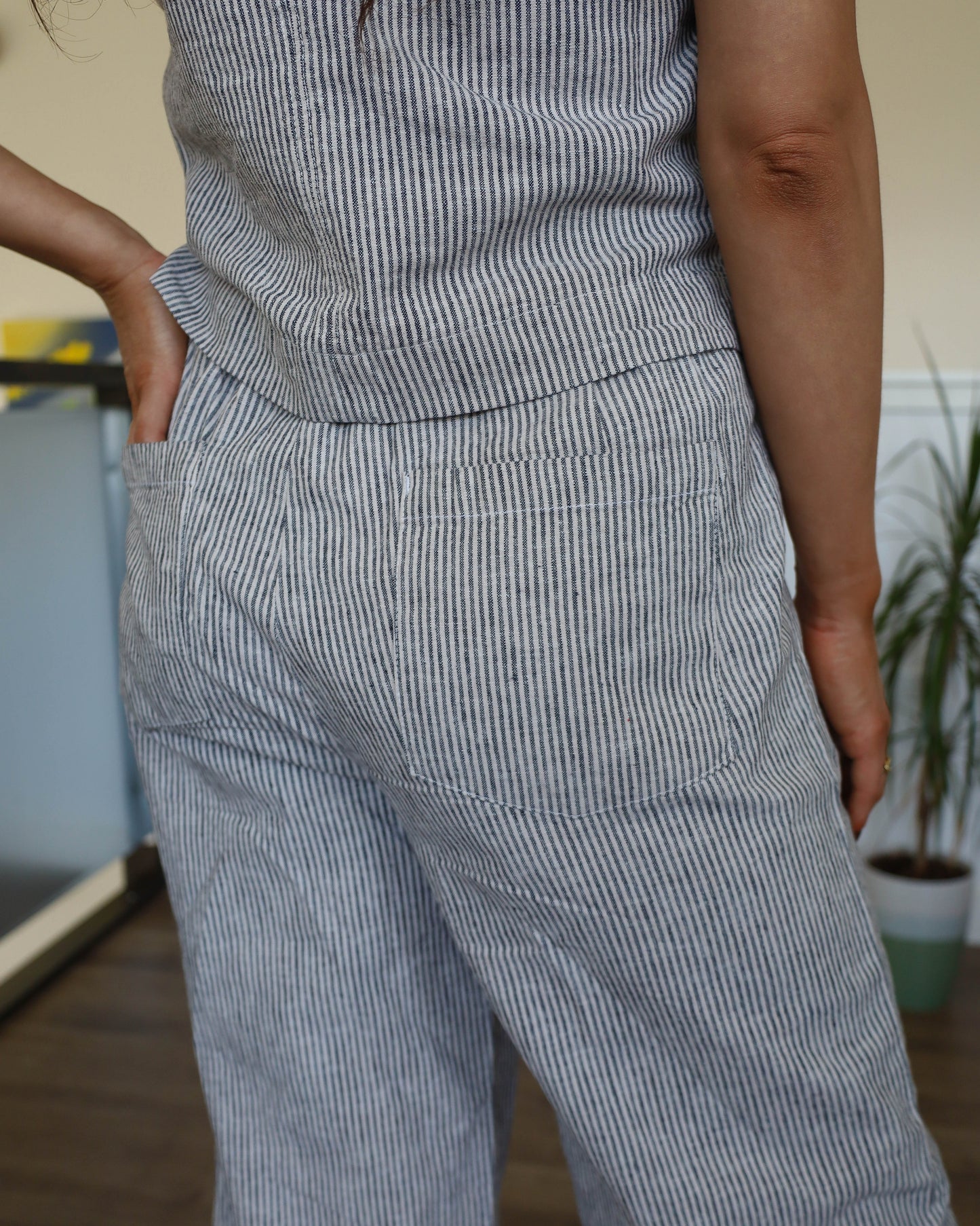Maya Linen Pant - Stripe