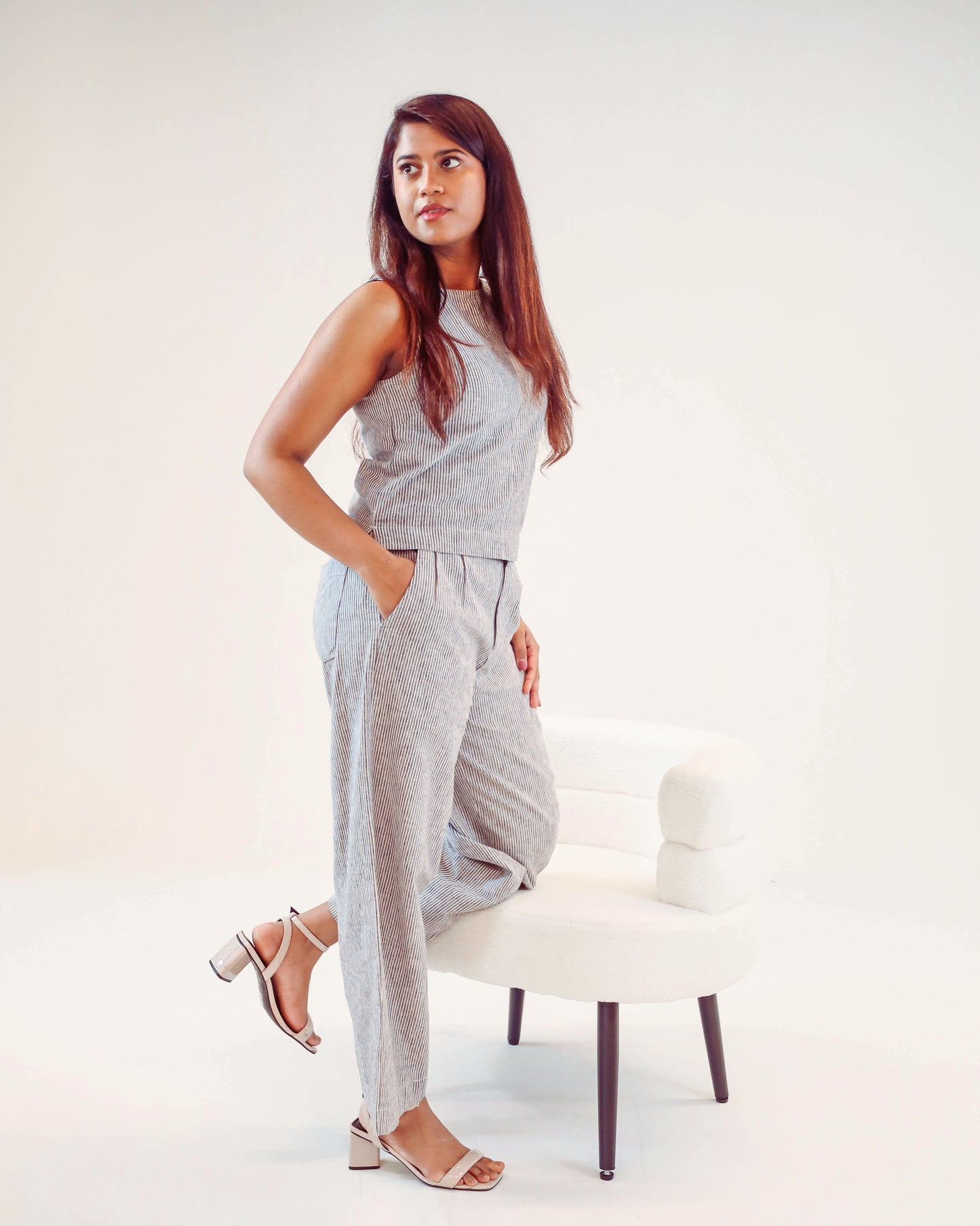Maya Linen Pant - Stripe