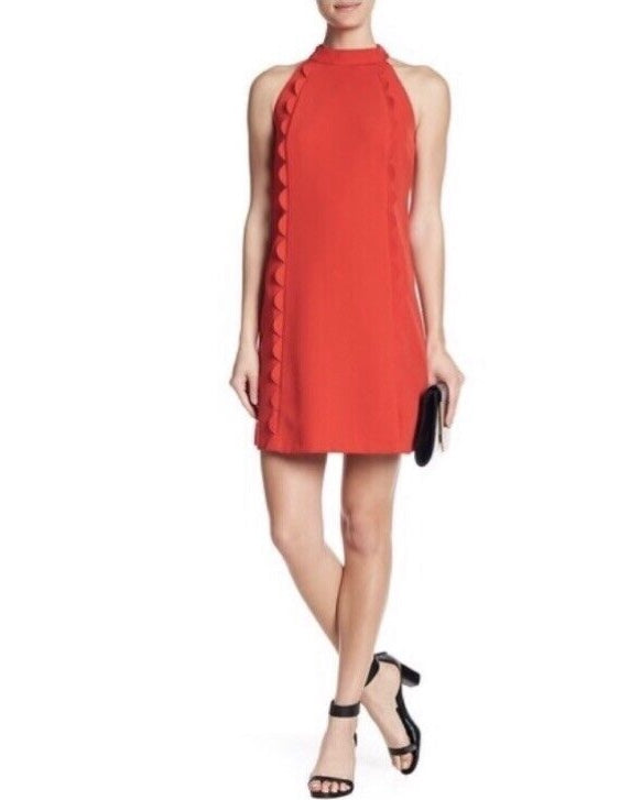 Vince Camuto Scallop Trim Halter Dress
