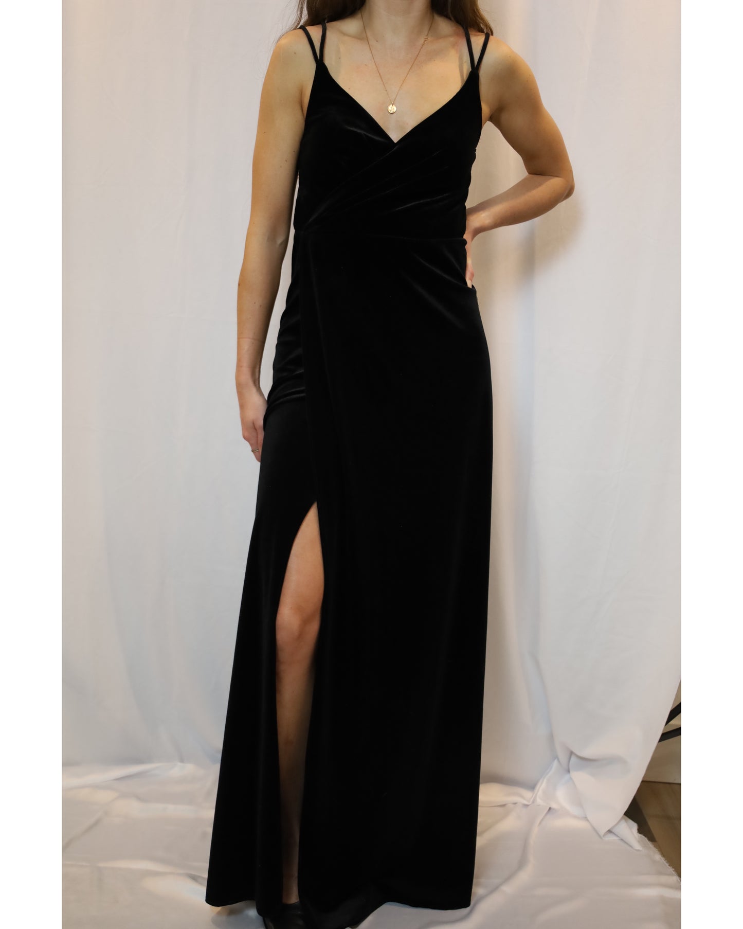 Azazie Black A-Line Lace Velvet Cocktail Dress - New with Tag