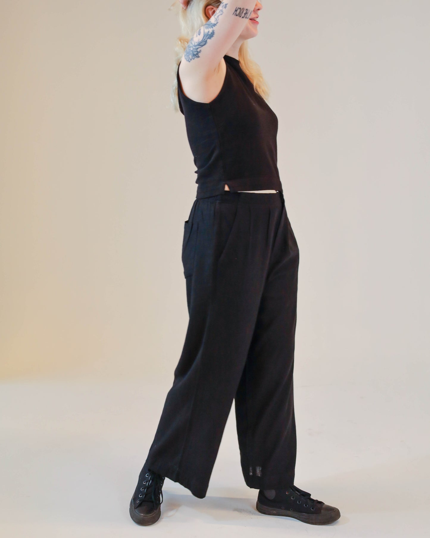 Maya Linen Pant - Black/Noir