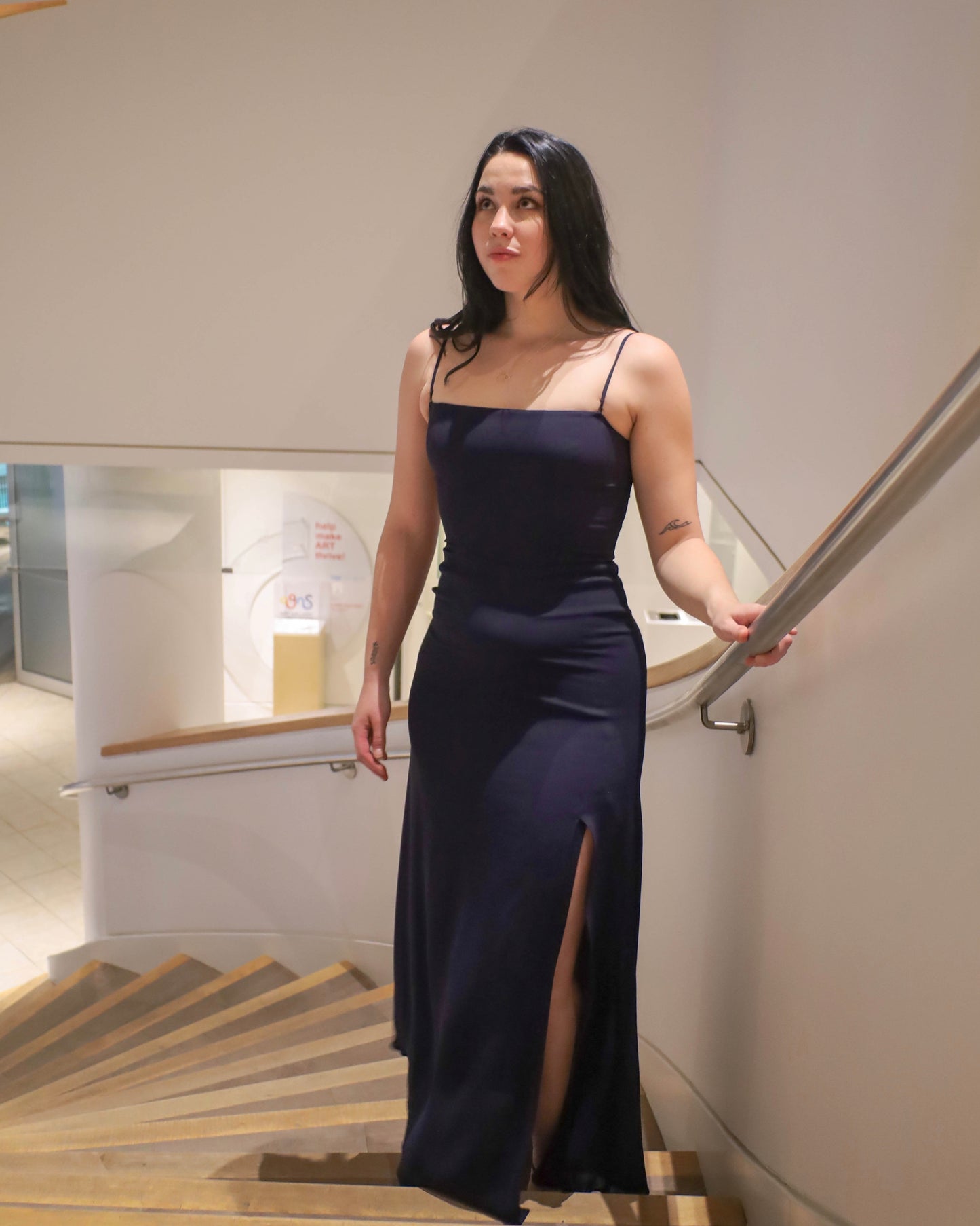 Reformation Navy Ingrid Strapless/Sleeveless Maxi Dress