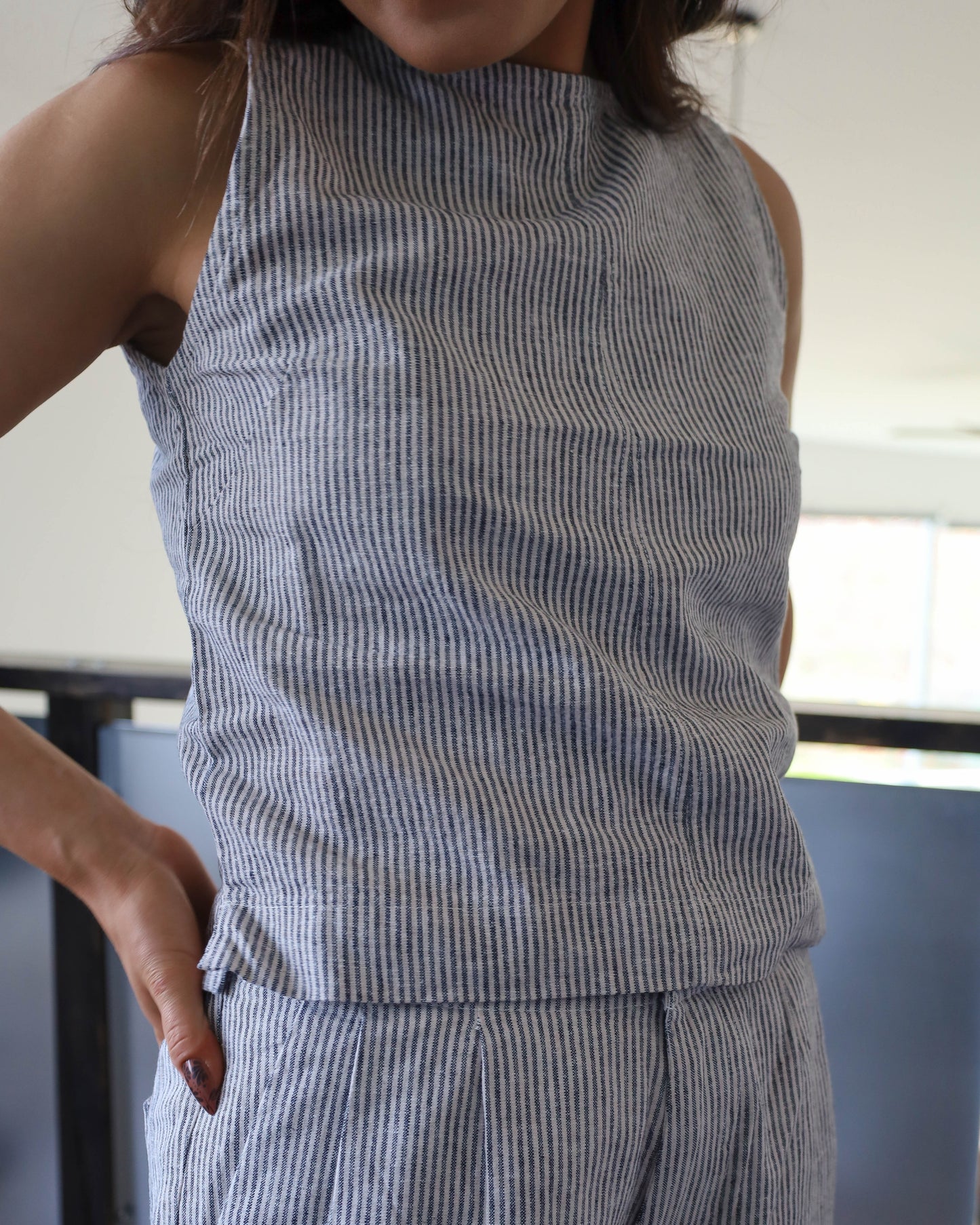 Maya Linen Top - Striped