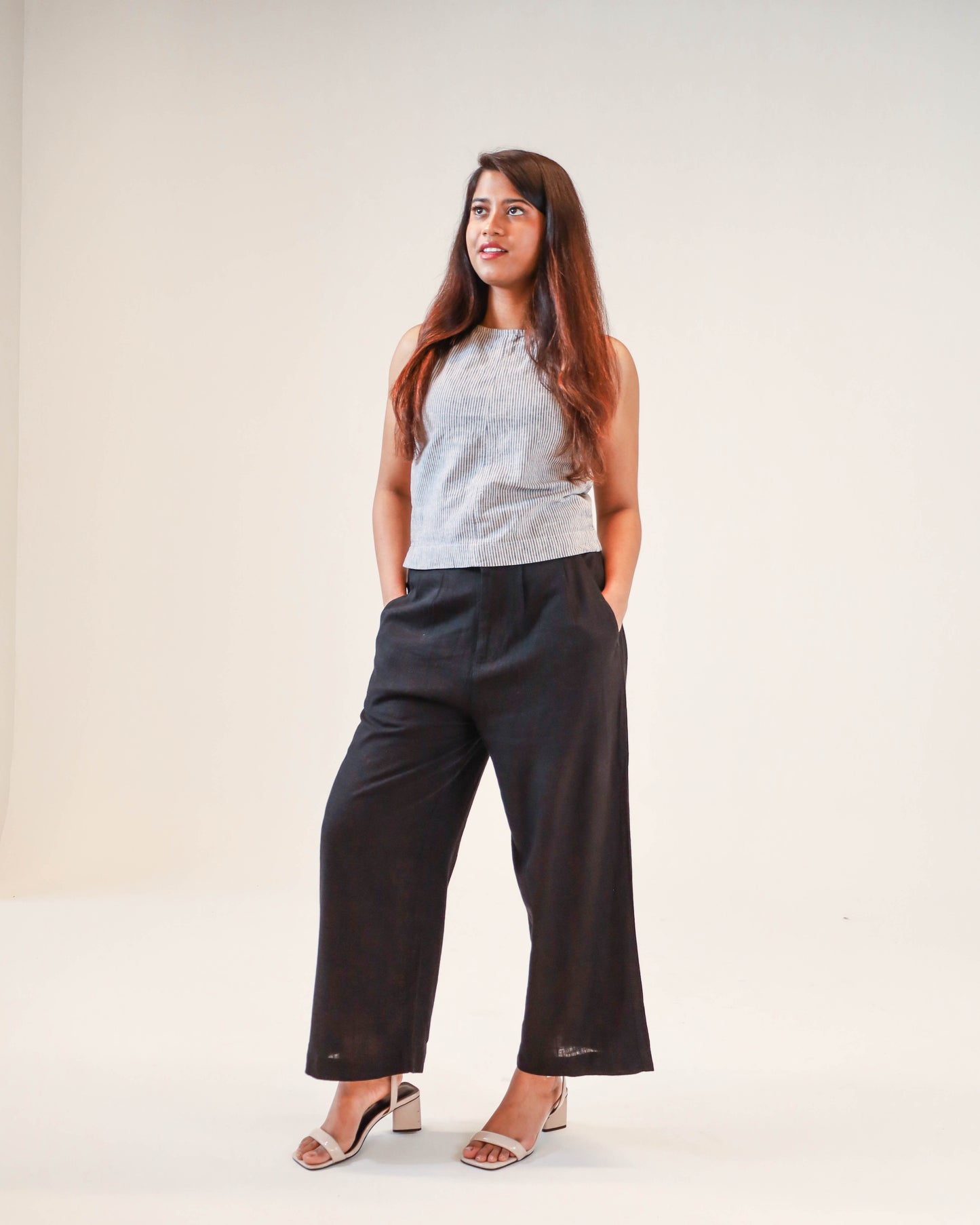 Maya Linen Pant - Black/Noir