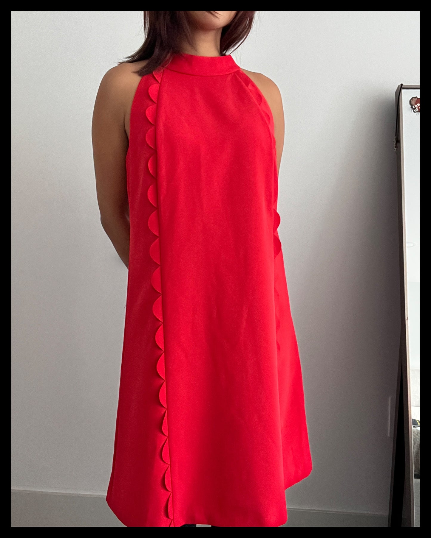 Vince Camuto Scallop Trim Halter Dress