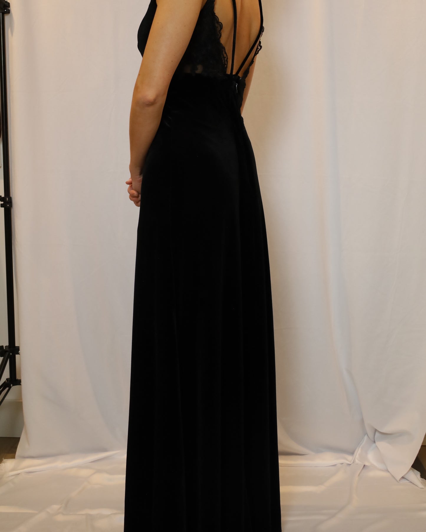 Azazie Black A-Line Lace Velvet Cocktail Dress - New with Tag
