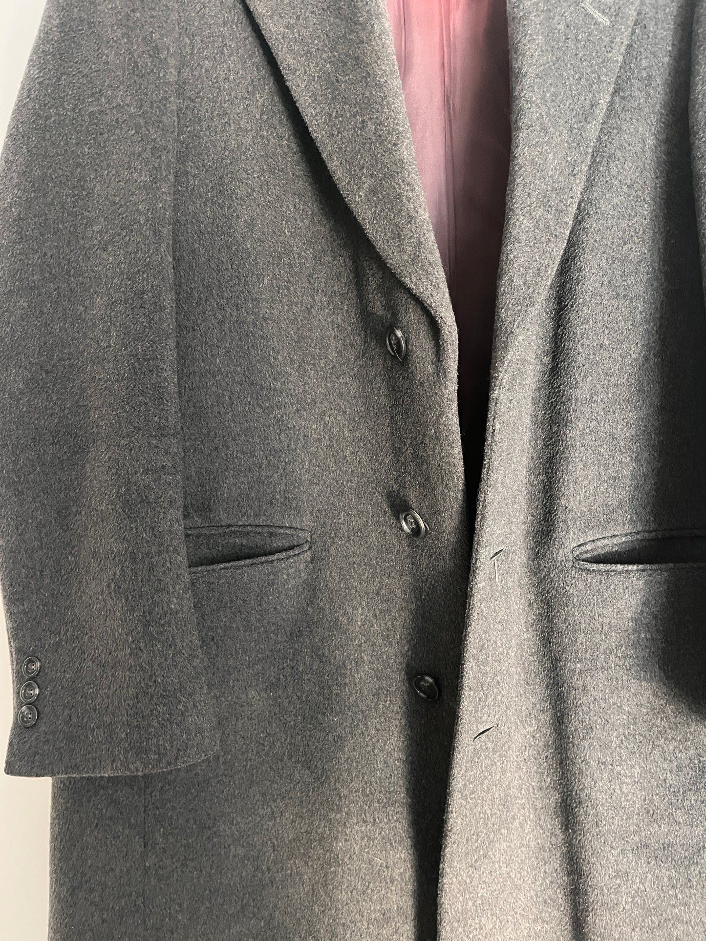 Vintage The Bay Men’s Cashmere Blend Overcoat Coat- Grey