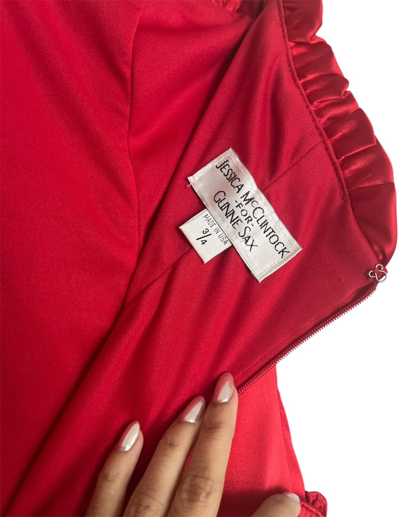 Vintage Red Strapless Dress By Jessica McClintock