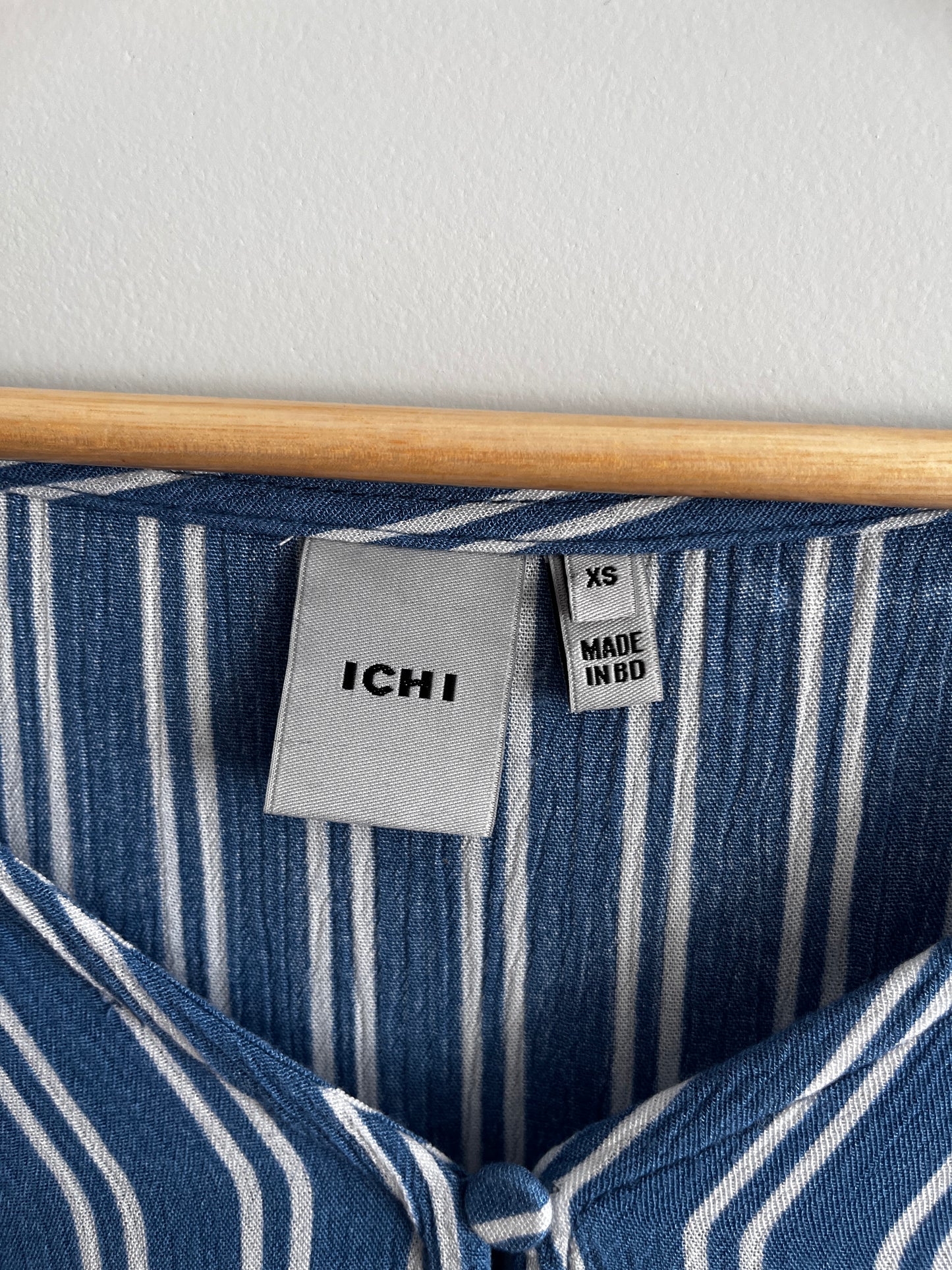 Ichi Blue Striped Casual Shirt Dress