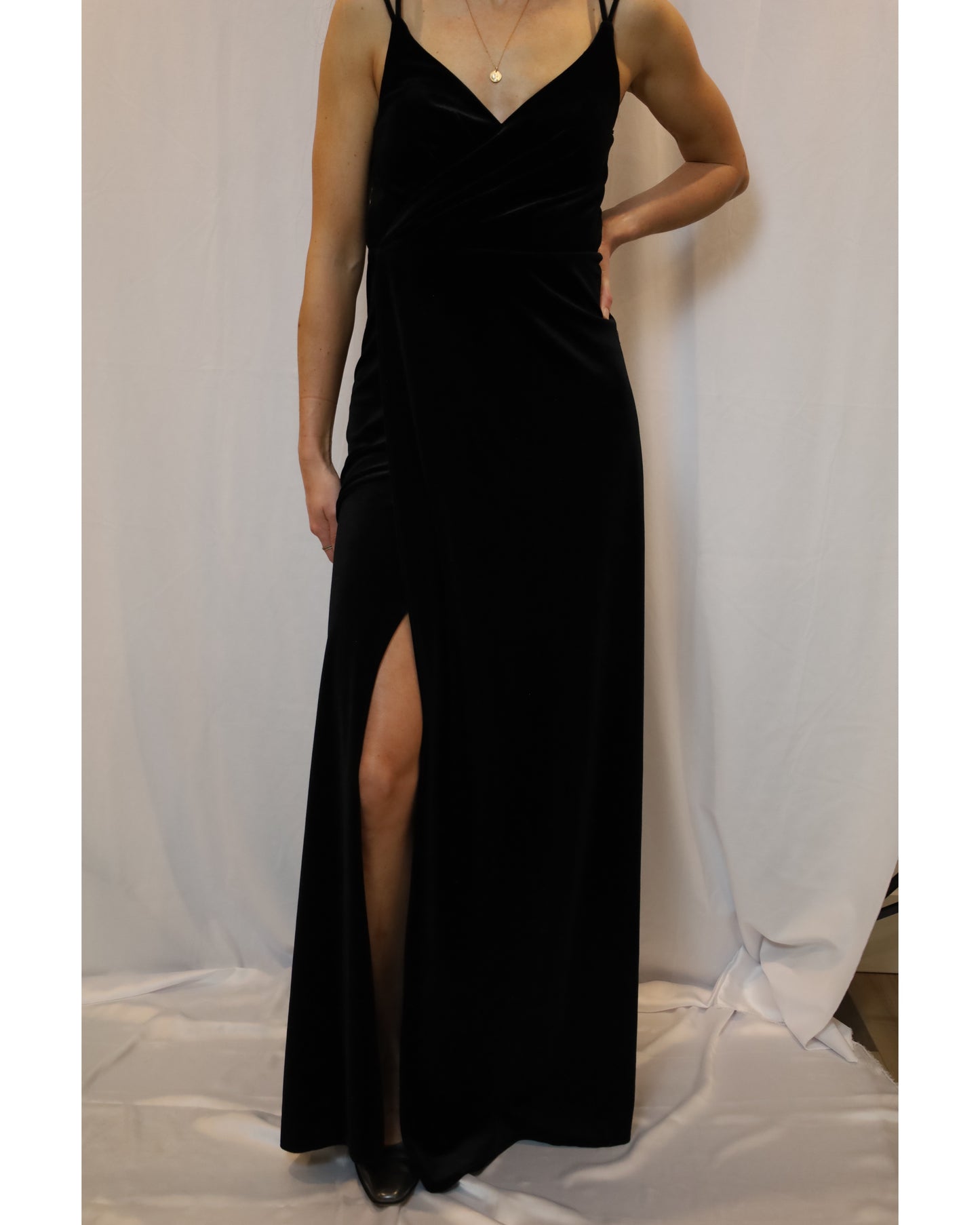 Azazie Black A-Line Lace Velvet Cocktail Dress - New with Tag