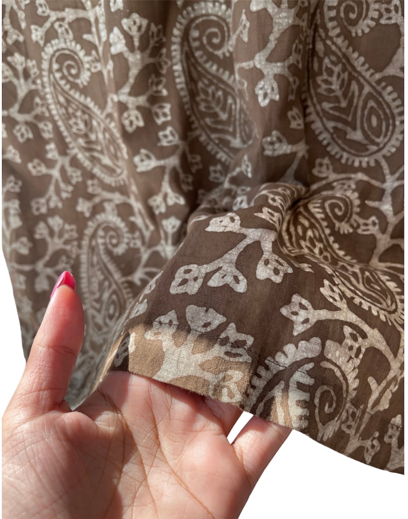 Light Cotton Paisley Block Print Half Sleeve Shirt - Men’s