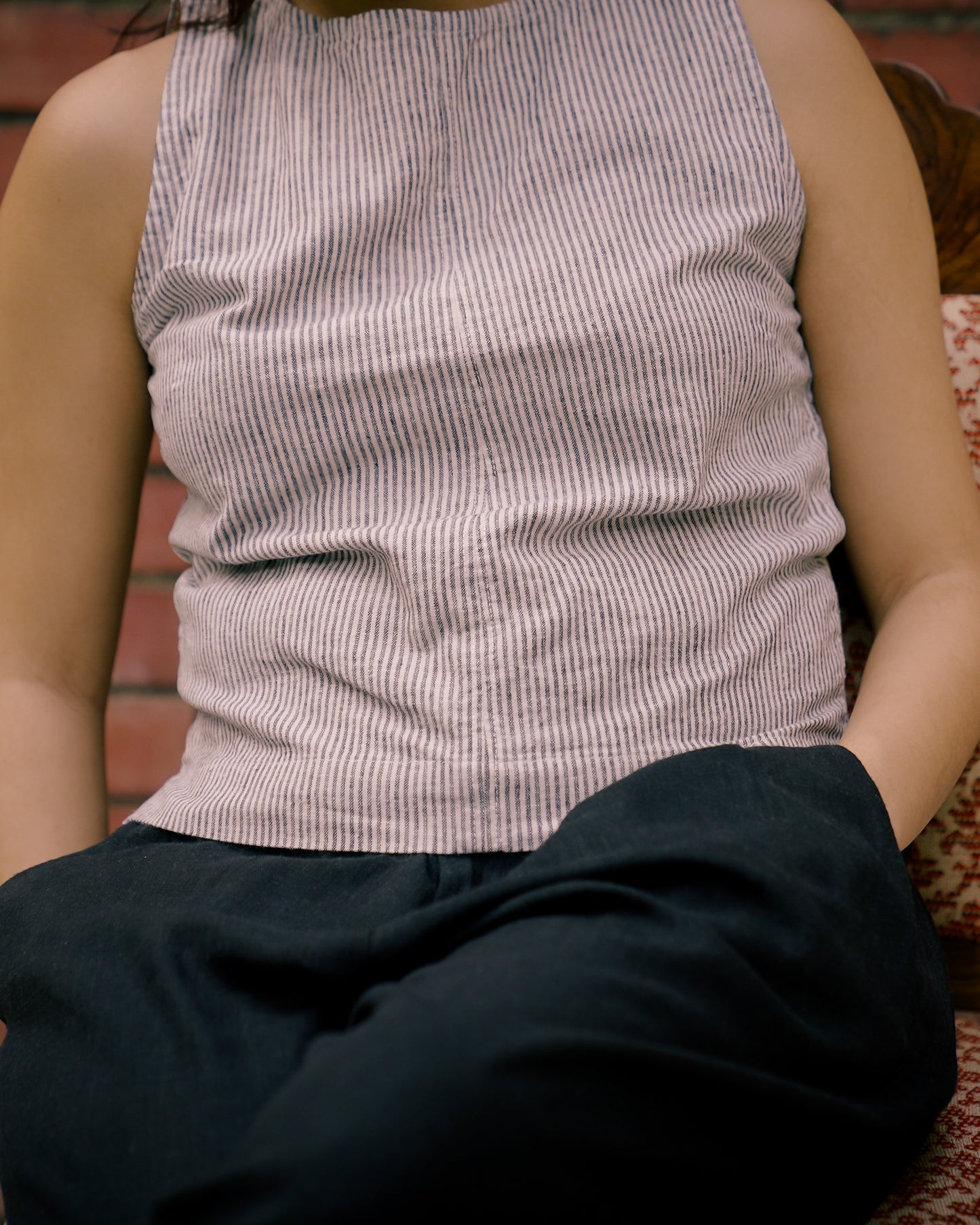 Maya Linen Top - Striped