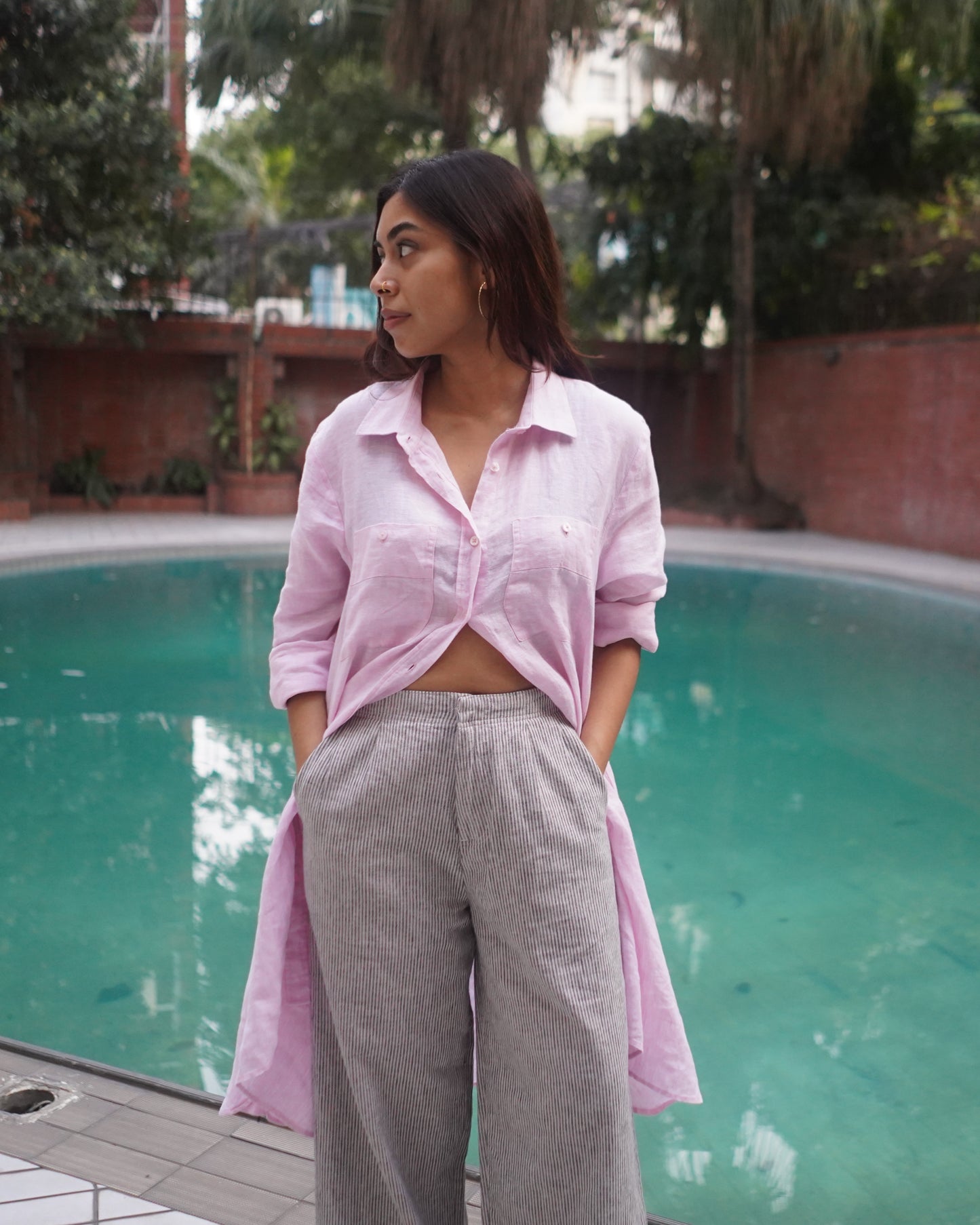 Maya Linen Pant - Stripe