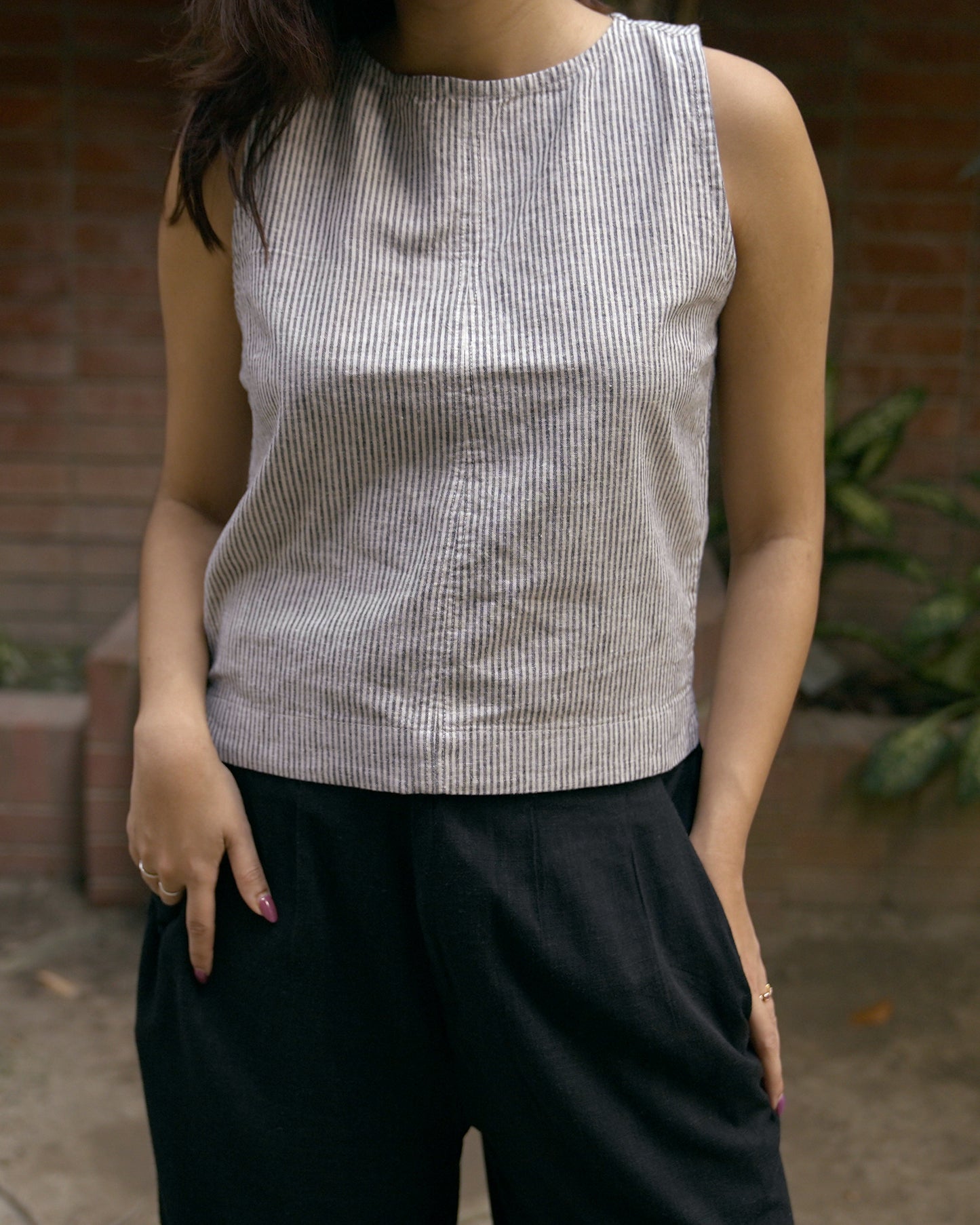 Maya Linen Top - Striped