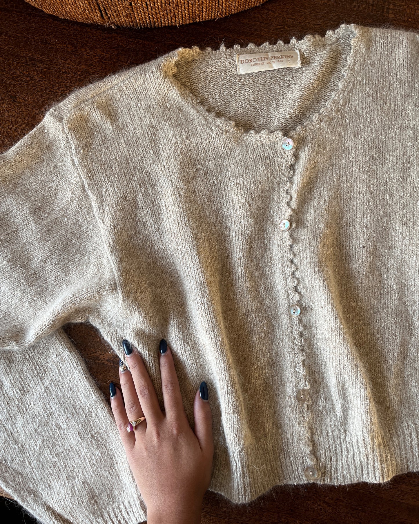 Dorothy Perkins Textured Crew Neck Silk blend Cardigan