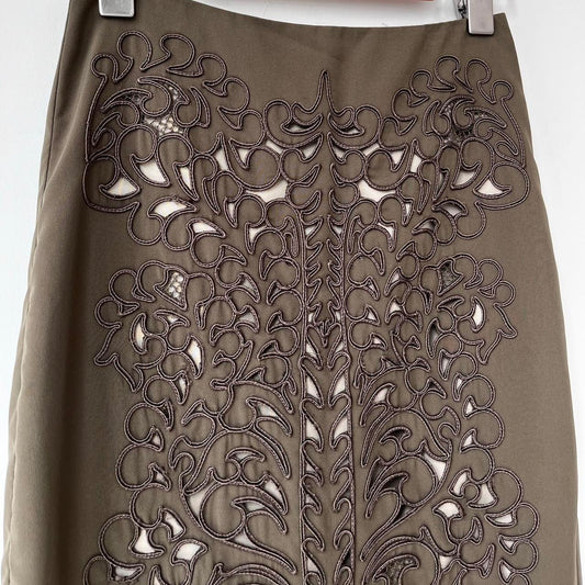 Karen Millen Green Hole-out Pencil Skirt