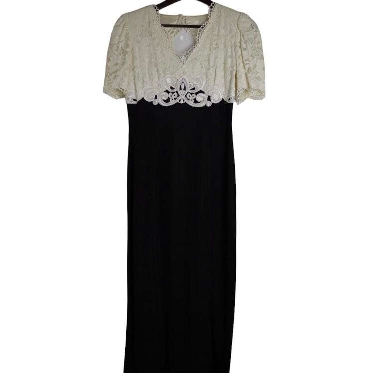 Scott McClintock Vintage 90's Lace Neckline Formal Maxi Dress