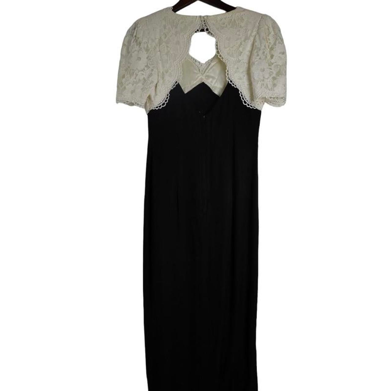 Scott McClintock Vintage 90's Lace Neckline Formal Maxi Dress