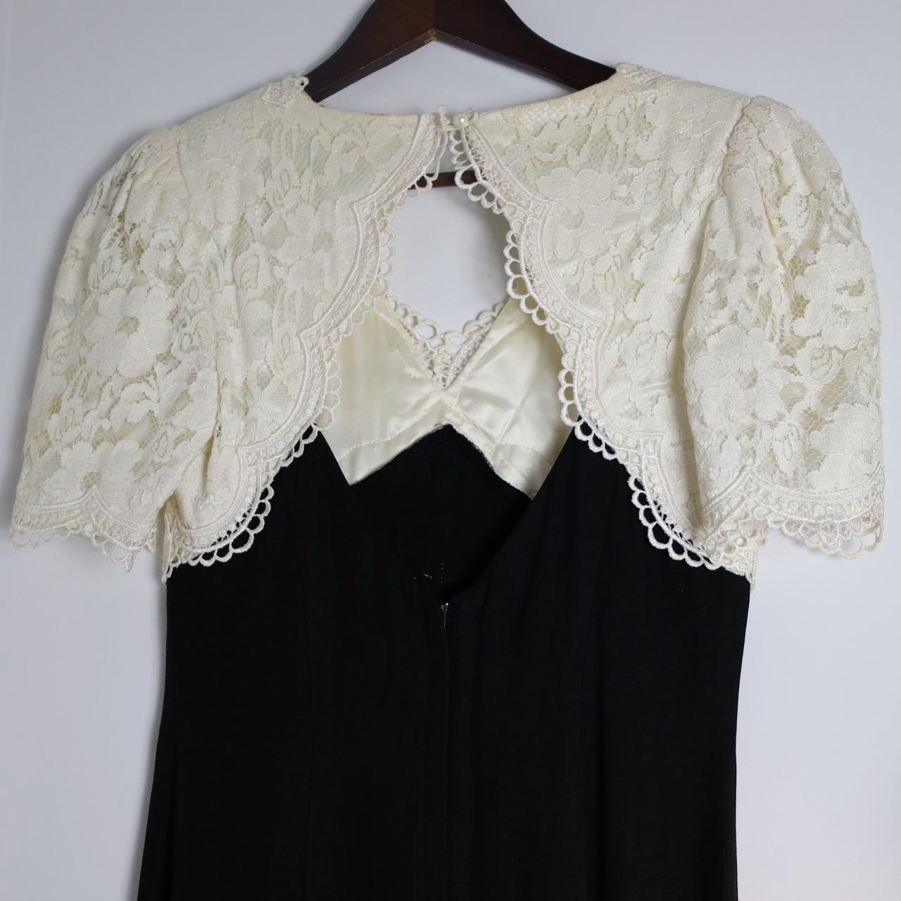Scott McClintock Vintage 90's Lace Neckline Formal Maxi Dress