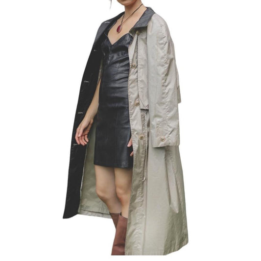 British Mist Long Trench | Water Repellent Monochromatic Trench Coat