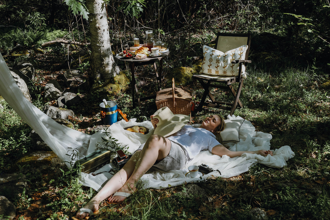 A Vintage Inspired Picnic in the Woods - Better Day Linen S25 Lookbook