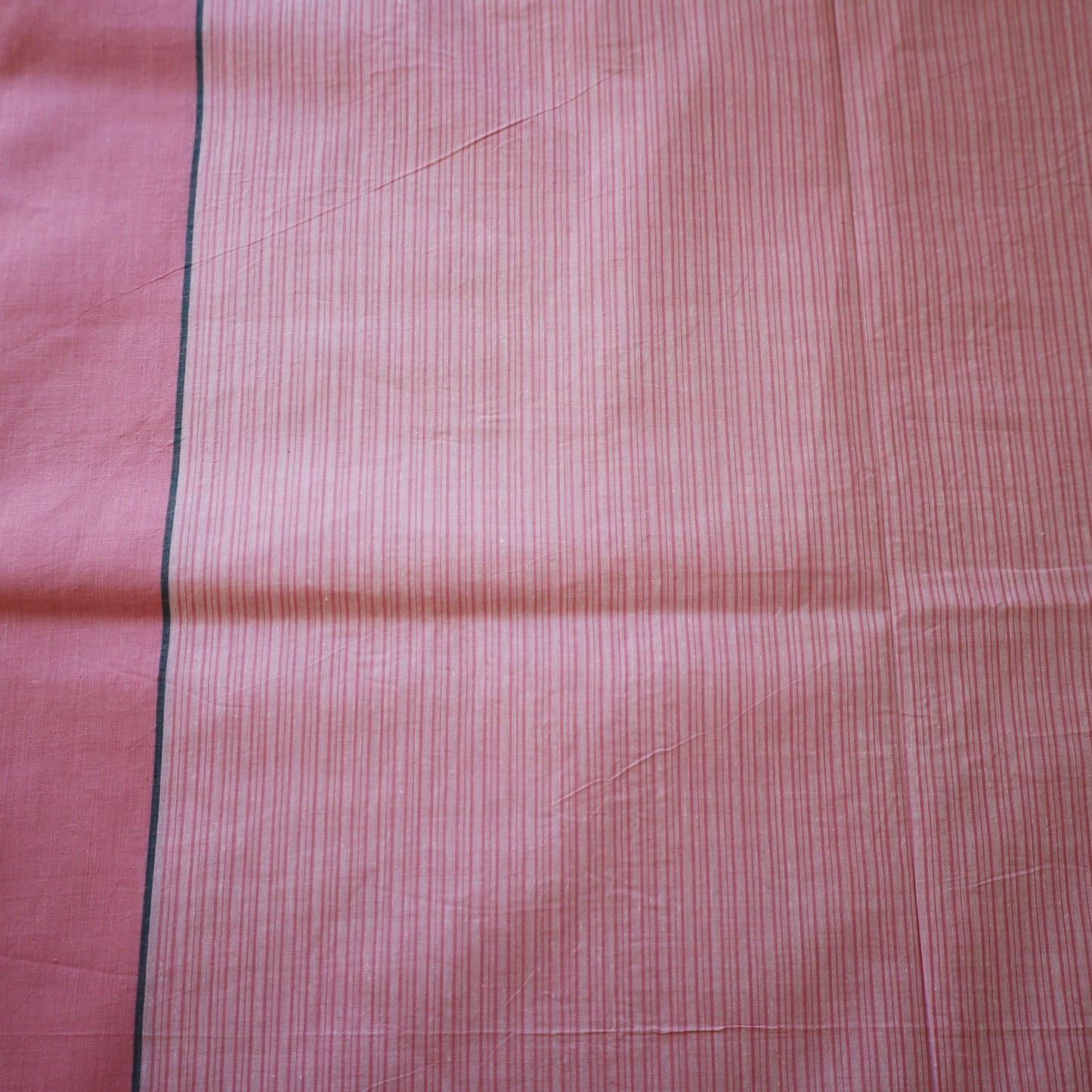Pink Grey Contrast Handloom Cotton Fabric