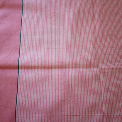 Pink Grey Contrast Handloom Cotton Fabric