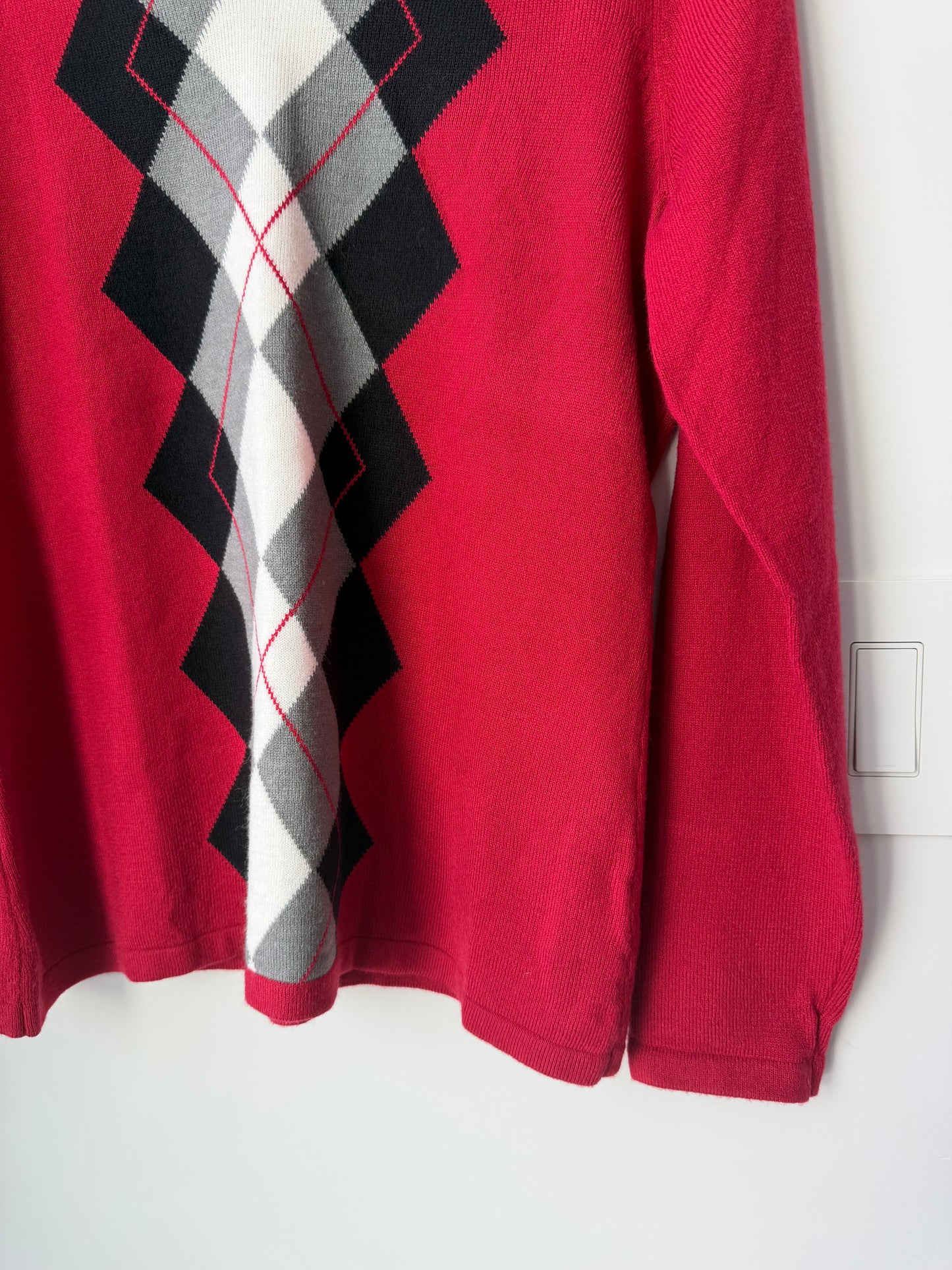 Vintage Red Argyle Sweater