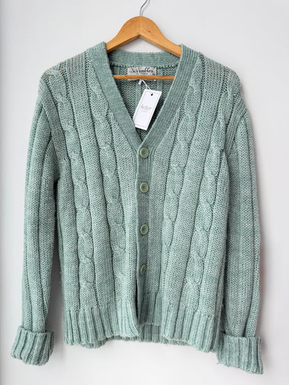 Vintage Green Cable Knit Cardigan