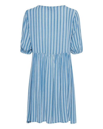 Ichi Blue Striped Casual Shirt Dress