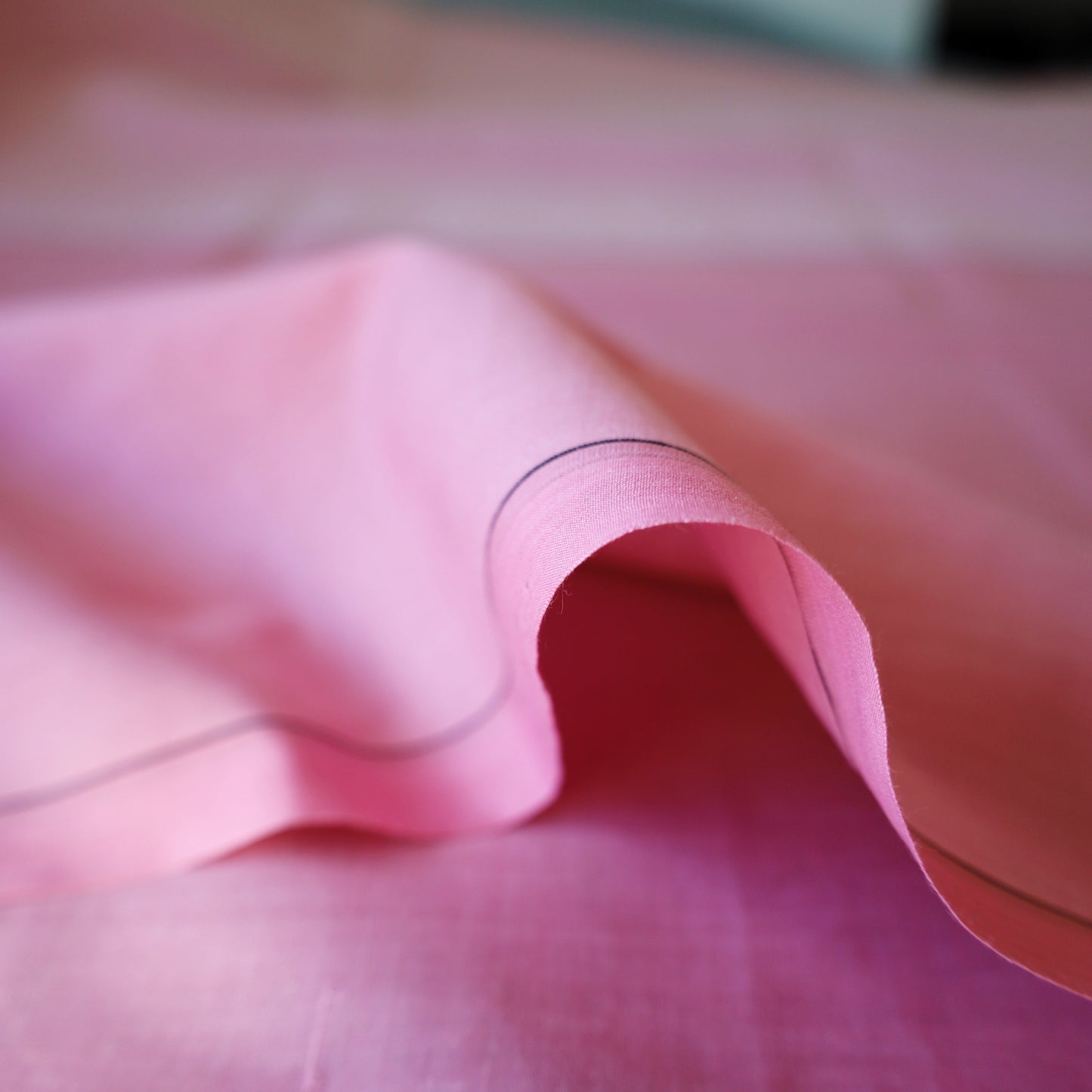 Pink Grey Contrast Handloom Cotton Fabric