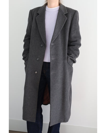 Vintage The Bay Men’s Cashmere Blend Overcoat Coat- Grey