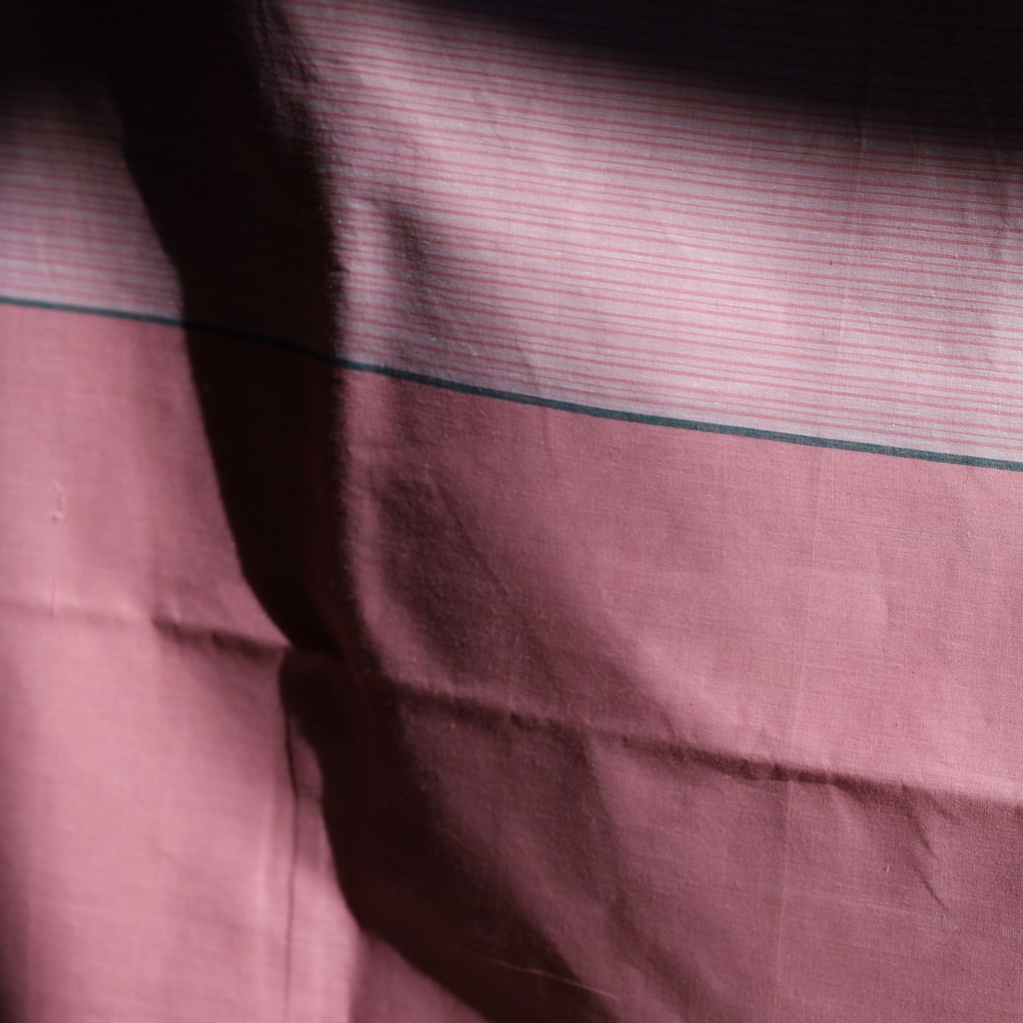 Pink Grey Contrast Handloom Cotton Fabric