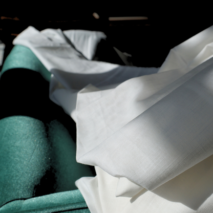 Premium White Linen Fabric - 100% Natural Flax Fiber