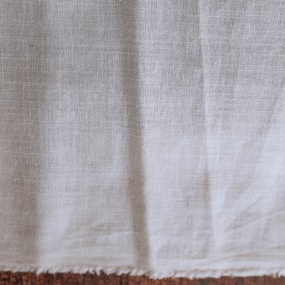 Premium White Linen Fabric - 100% Natural Flax Fiber