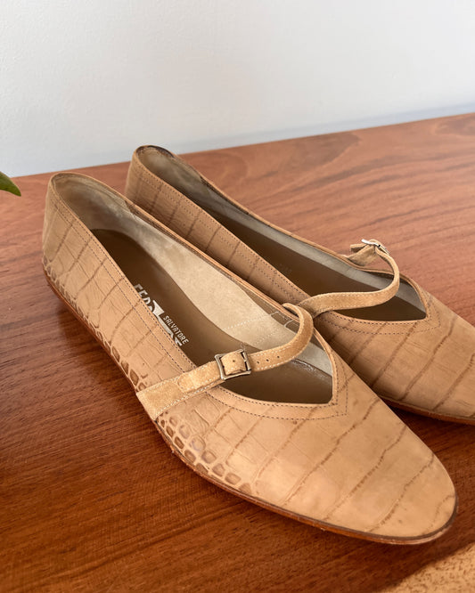 Salvatore Ferragamo Lizard ballet flats