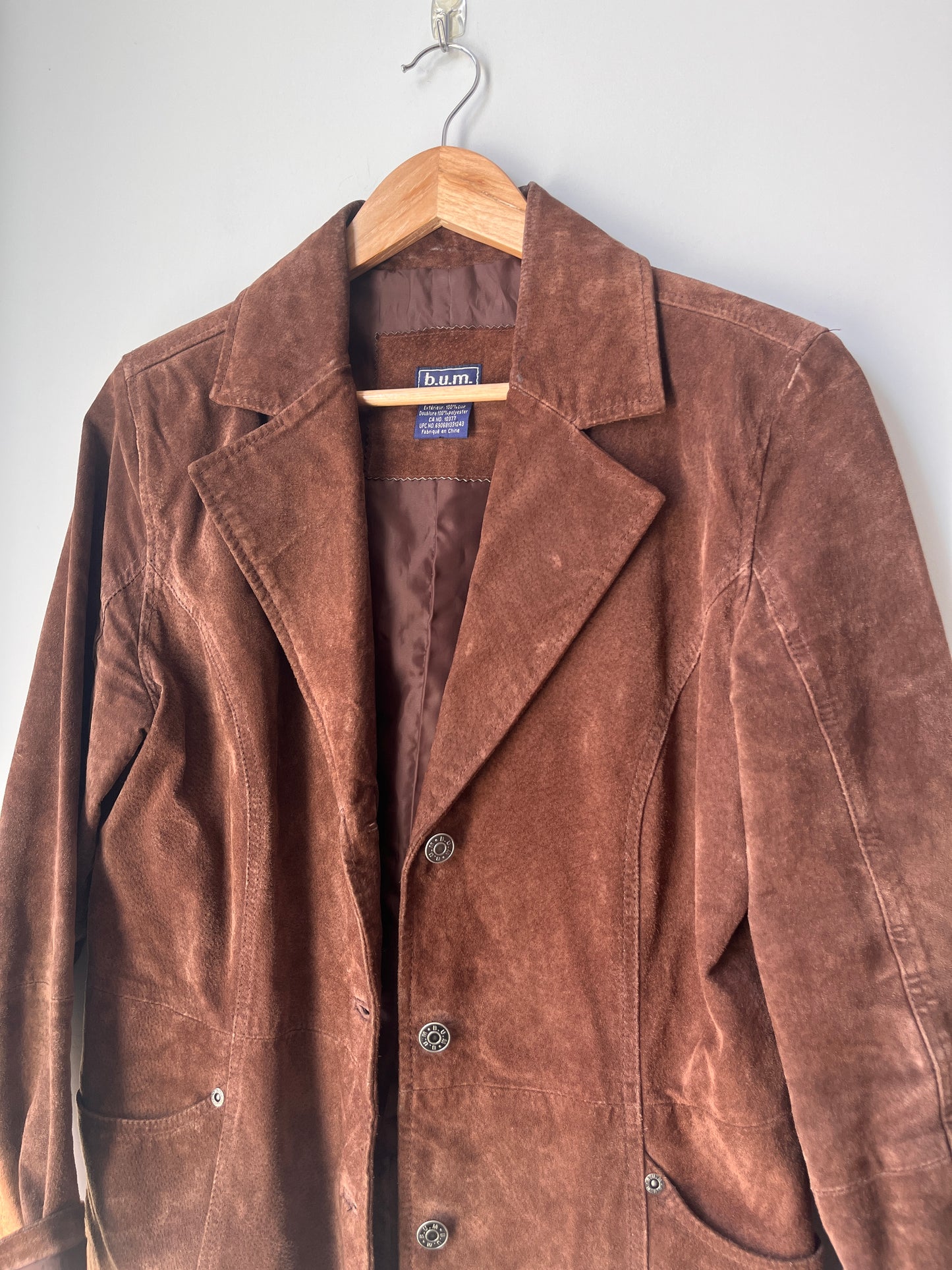 Vintage Brown Suede Leather Jacket Blazer