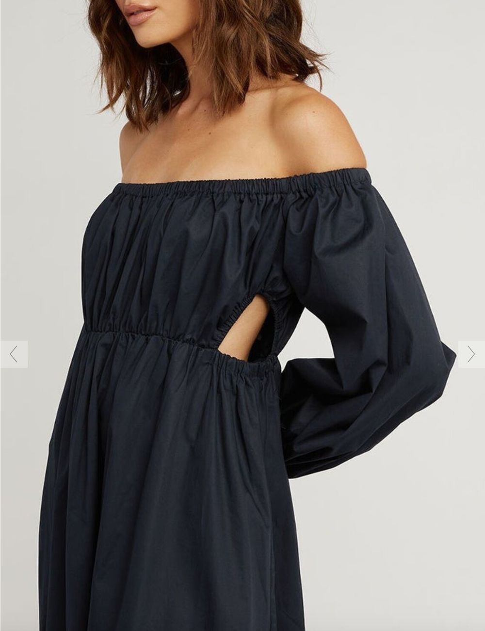 DISSH Ava Ink Off Shoulder Midi Dress - Navy