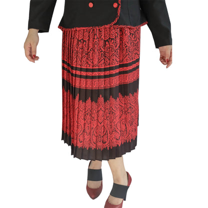 Circa 1970’s MOD Black and Red Blazer & Skirt Set
