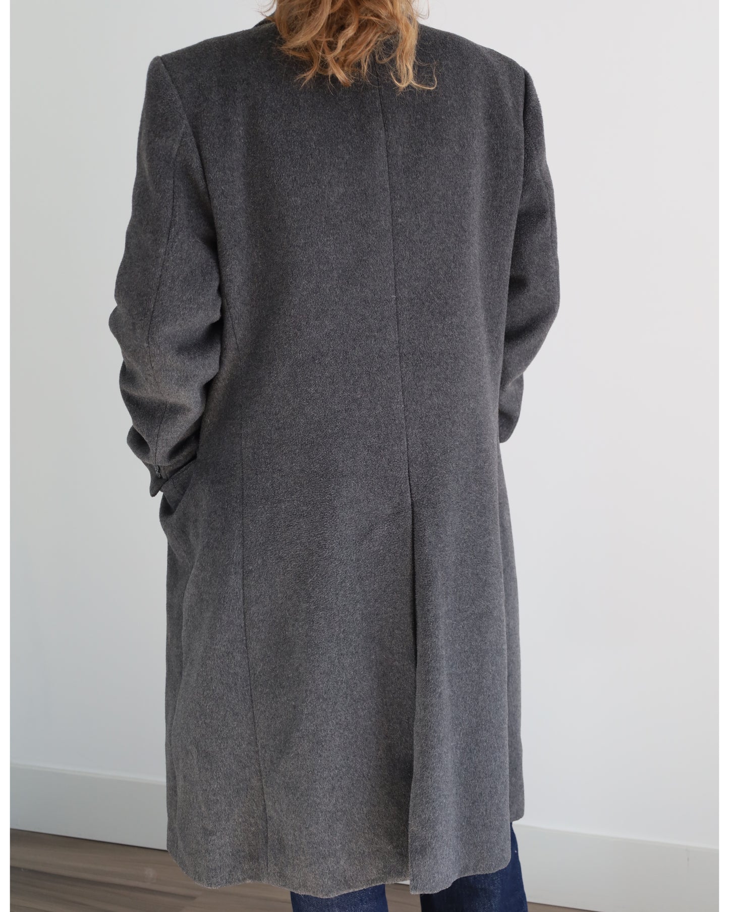 Vintage The Bay Men’s Cashmere Blend Overcoat Coat- Grey