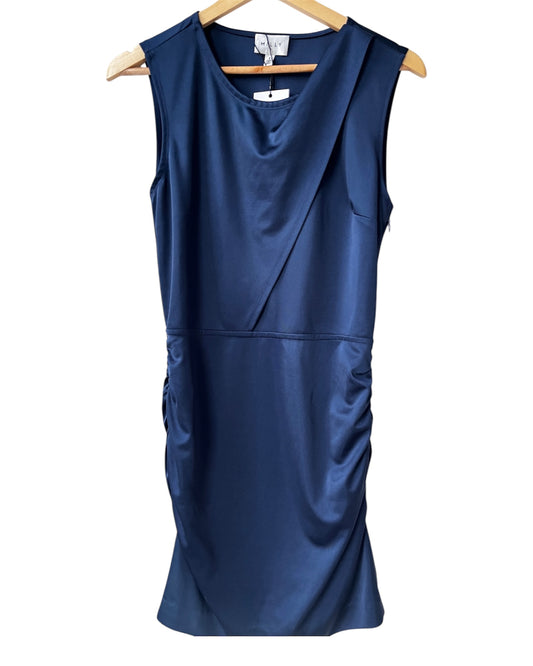 Milly Ruched Navy Blue Mini Party Dress