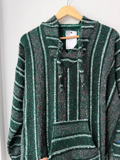 Baja Hooded Pullover - Mexican Woven Blanket Jacket