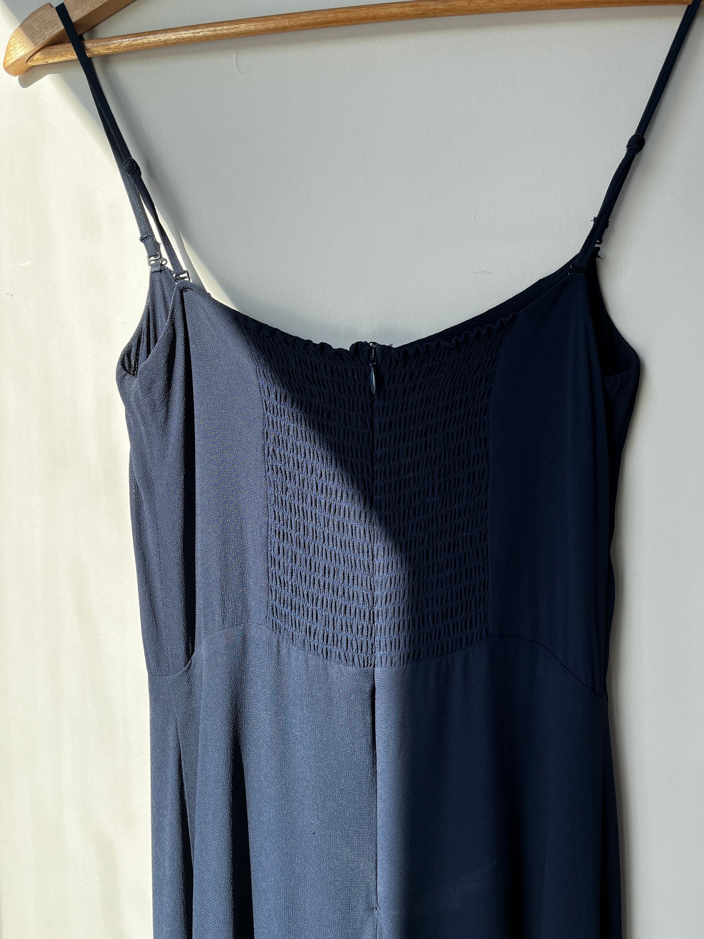 Reformation Navy Ingrid Strapless/Sleeveless Maxi Dress