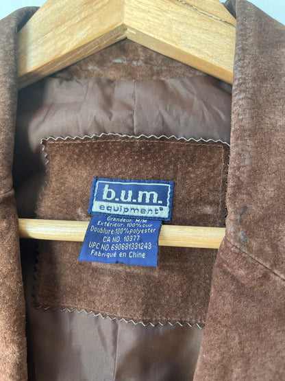 Vintage Brown Suede Leather Jacket Blazer