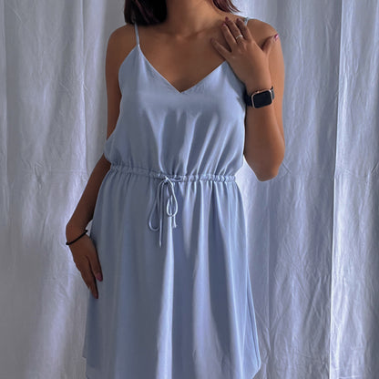 Aritzia Casimir Blue Fit n Flare Dress