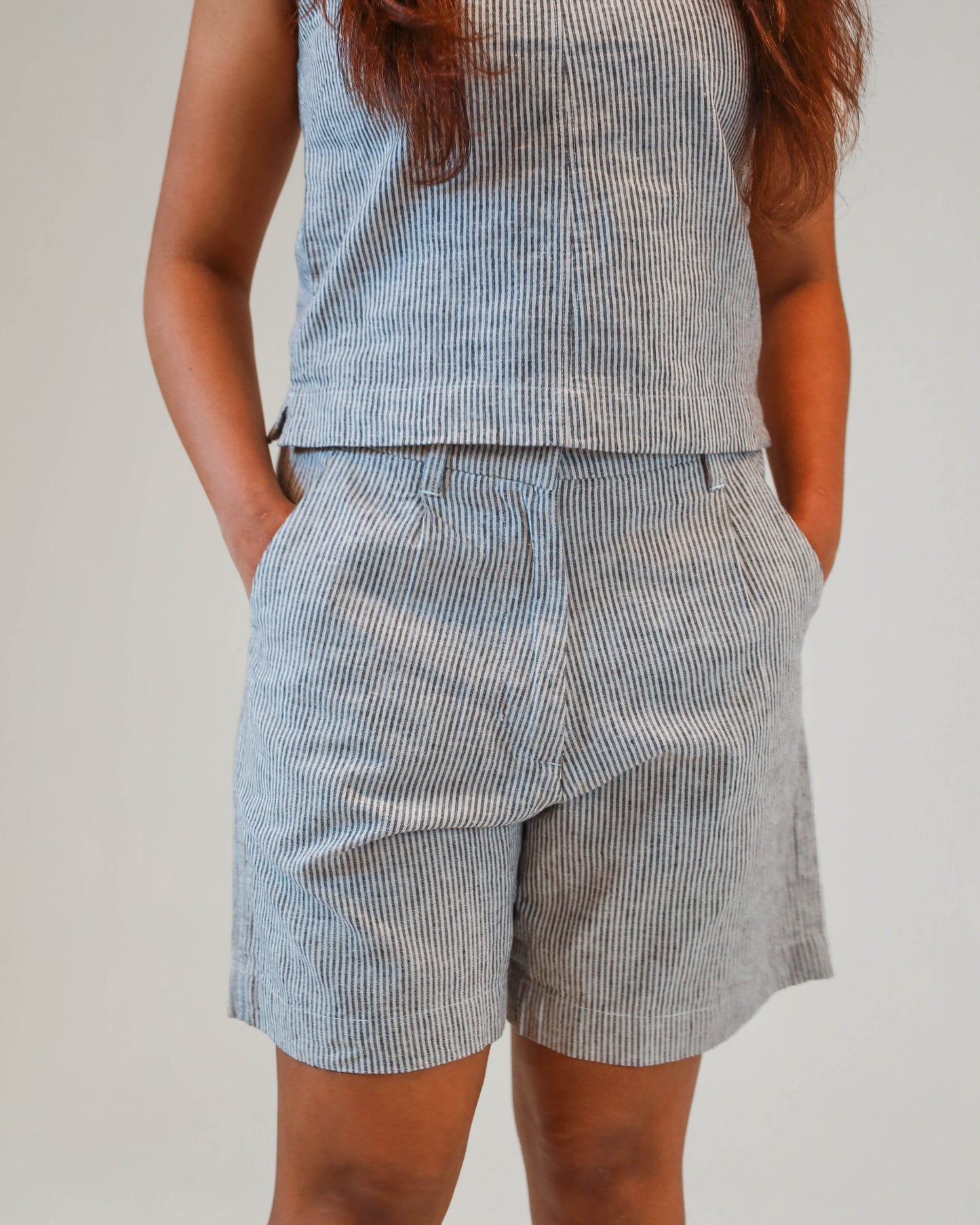 Maya Linen Shorts - Stripe