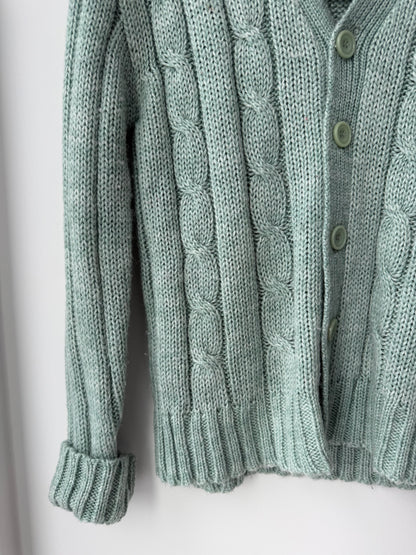 Vintage Green Cable Knit Cardigan