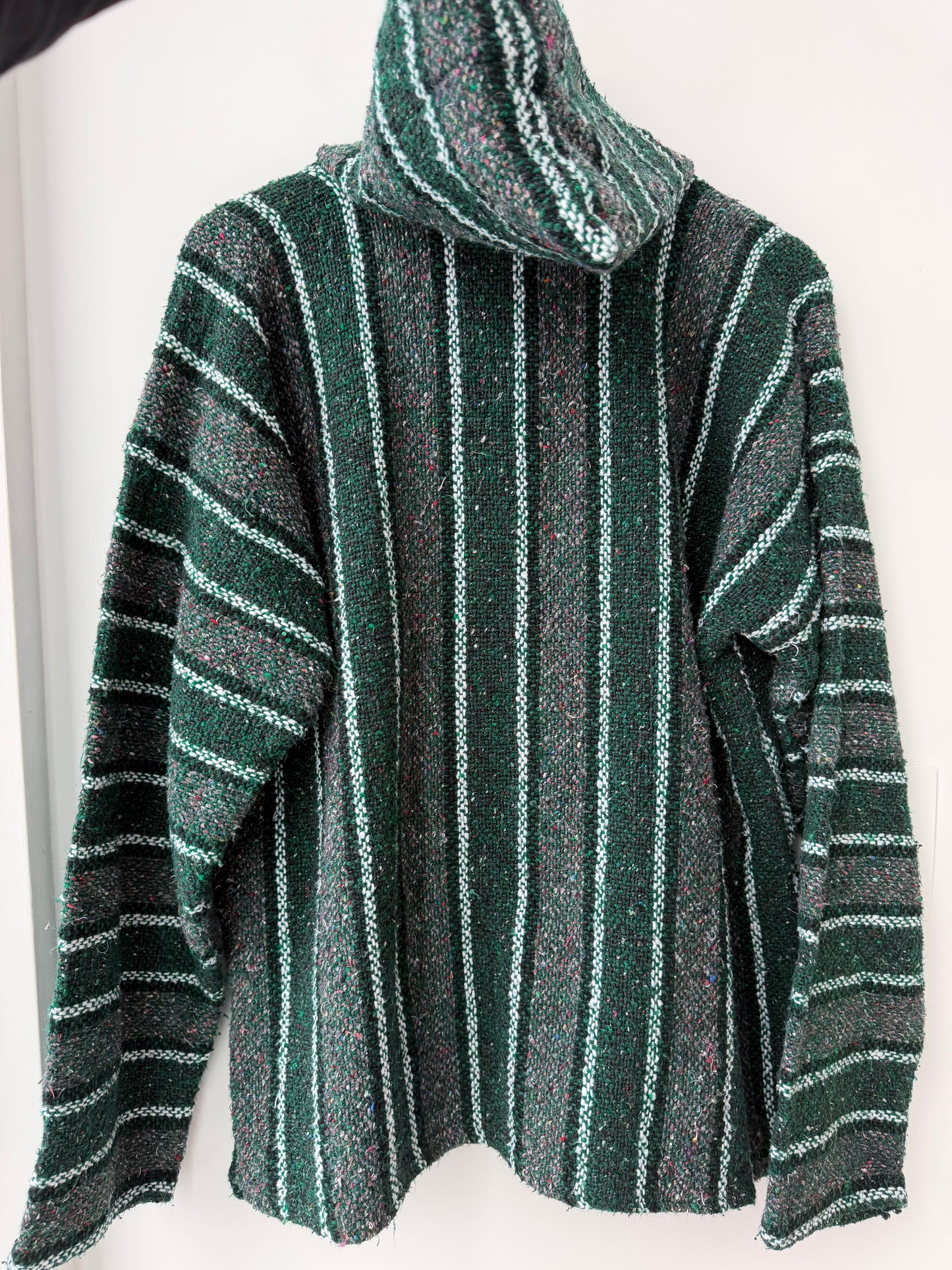 Baja Hooded Pullover - Mexican Woven Blanket Jacket