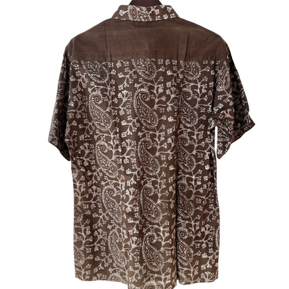 Light Cotton Paisley Block Print Half Sleeve Shirt - Men’s